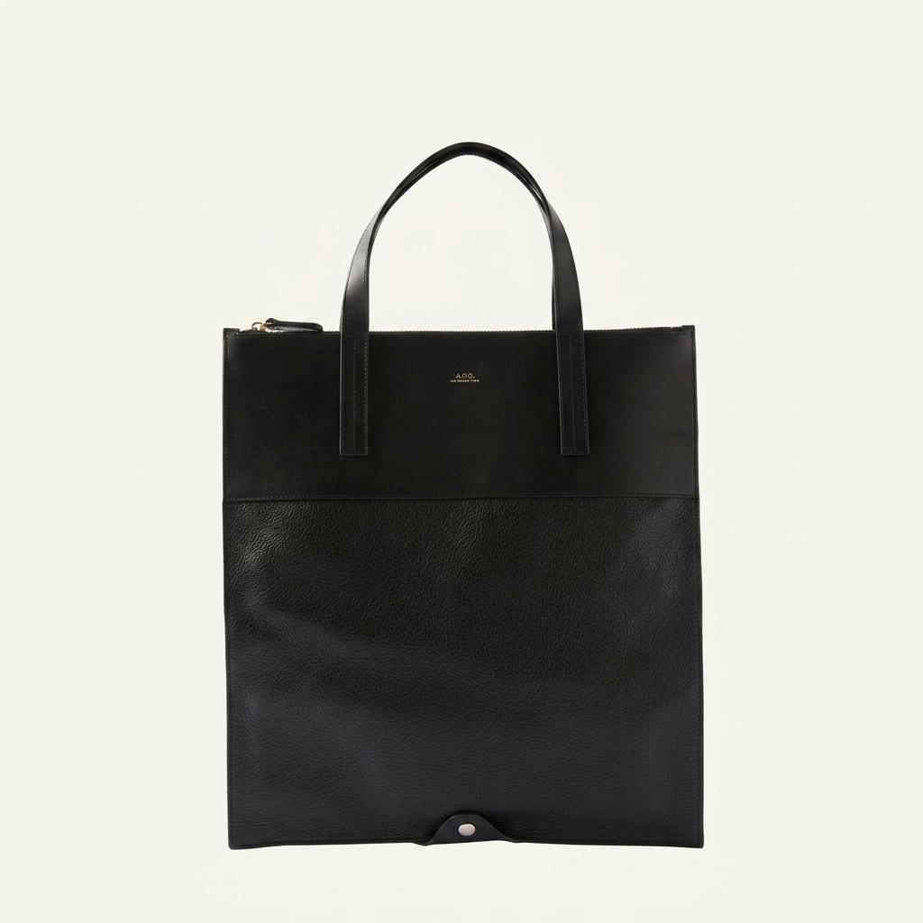 A.P.C. 찰스 레더 토트백 블랙