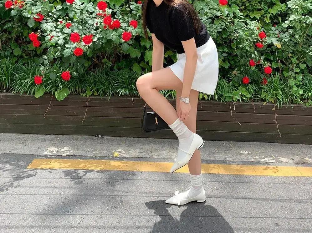 @297 아이보리 235 퓨어 페미닌 2cm 리본 메리제인-새상품 7