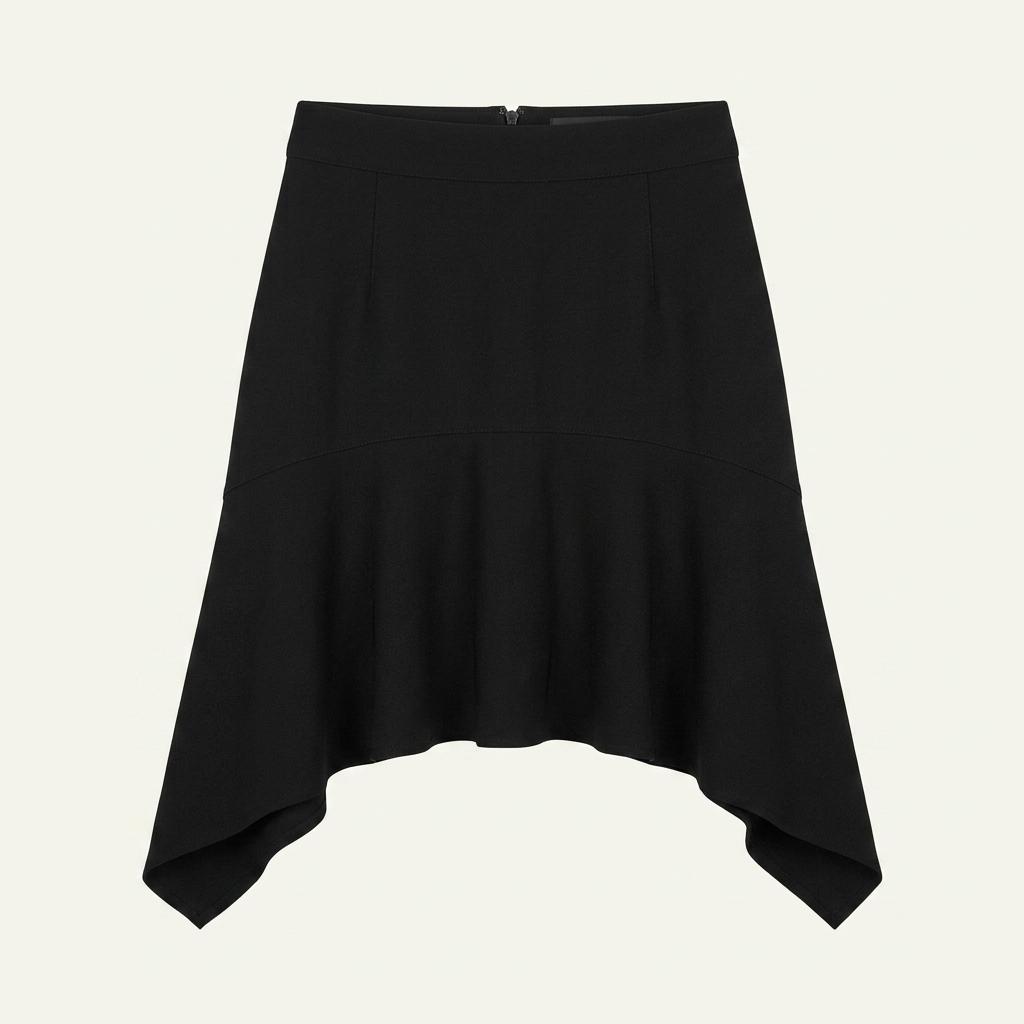 BOMBYX M. MOORE 블랙 언밸런스 플레어 스커트