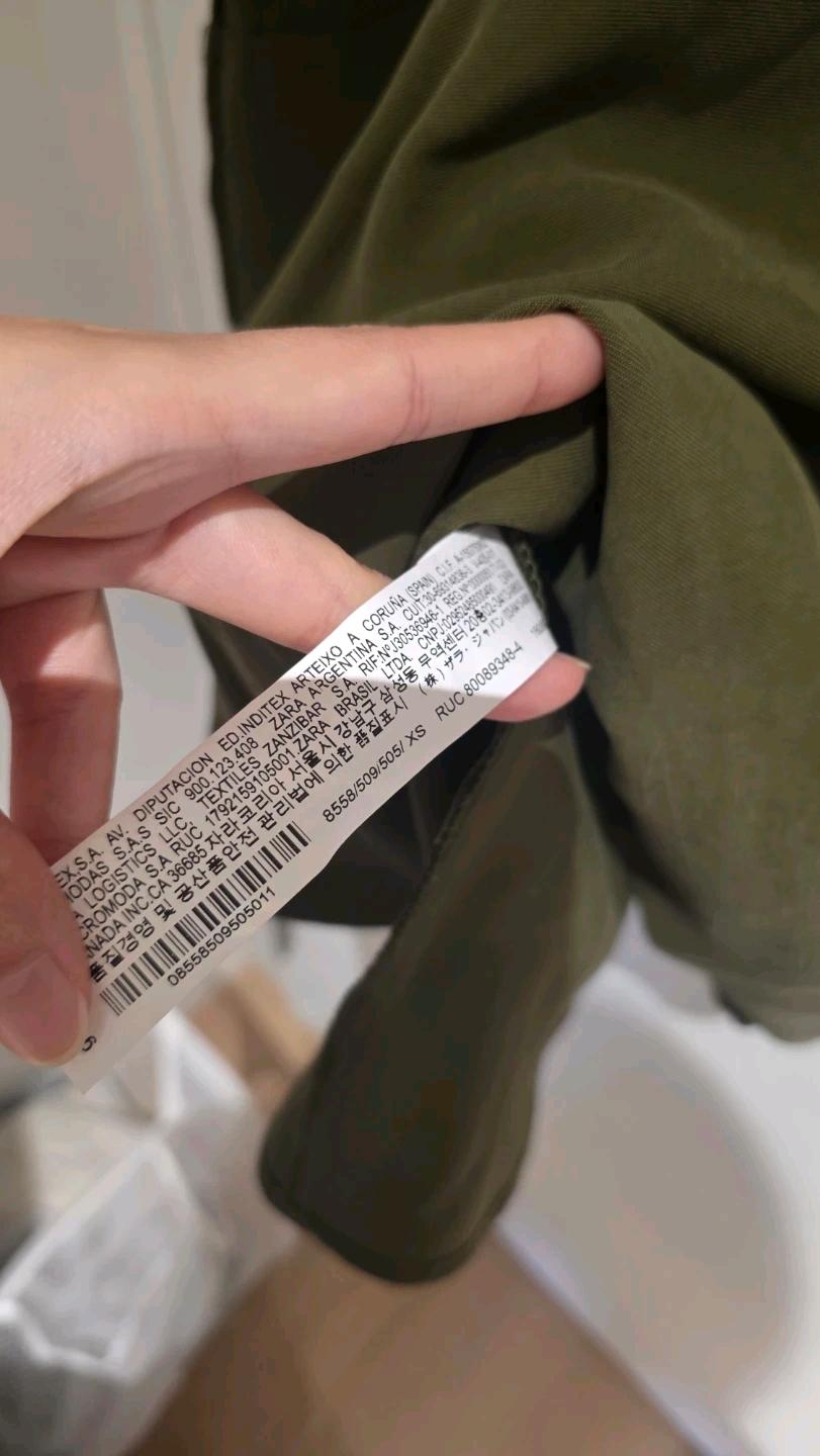ZARA 카키 셔츠 원피스 XS 5