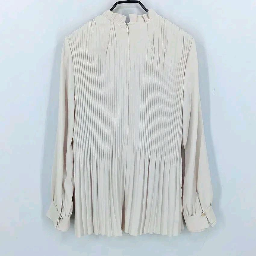 크레송 여성 춘하 플리츠 긴팔블라우스 베이지85 (HU46086) 3
