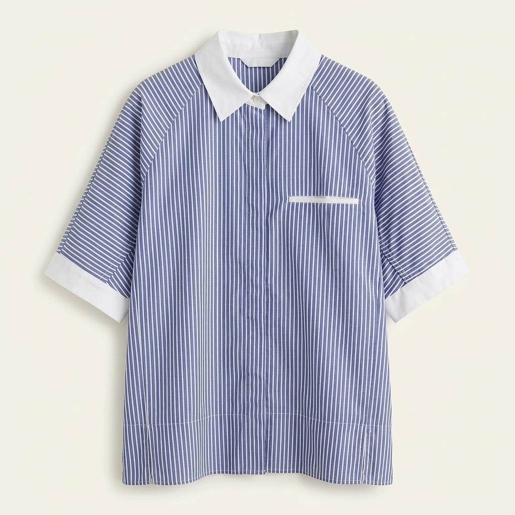 씨씨콜렉트 여성 여름 루즈핏 반팔셔츠 블루85 (HU46088) 1