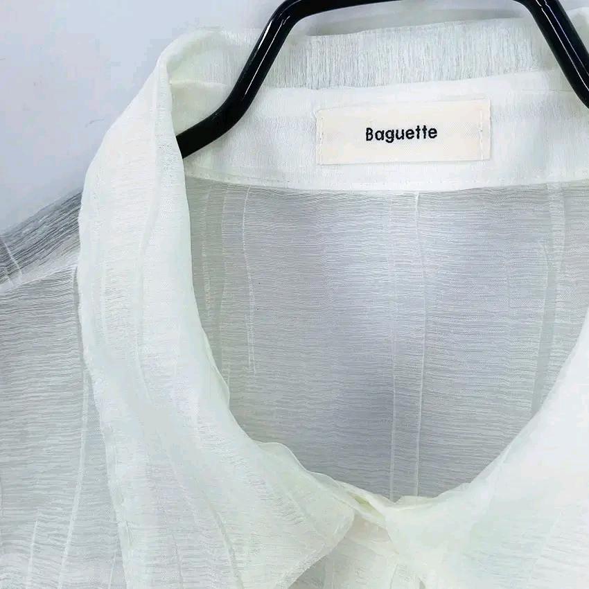 BAGUETTE 여성 여름 시스루 긴팔셔츠 레몬 (HU46097) 5