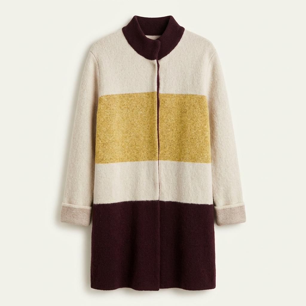 BCBG 컬러블록 울 혼방 롱 가디건 1