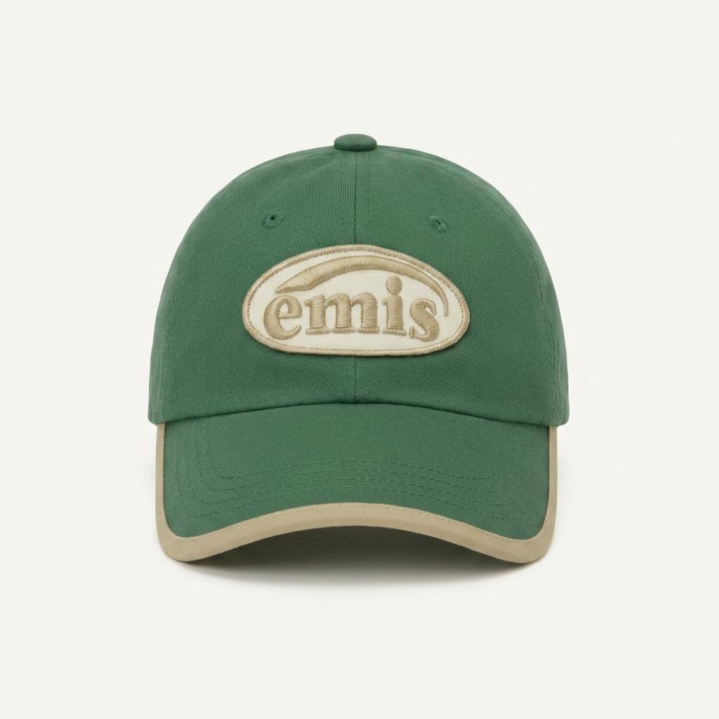 Emis 베이지 트리밍 볼캡 그린