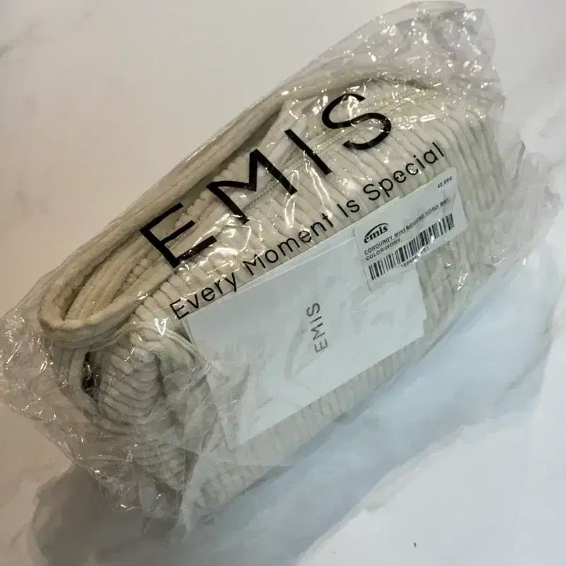 이미스 EMIS 코듀로이 미니 스퀘어백 호보백 아이보리 3