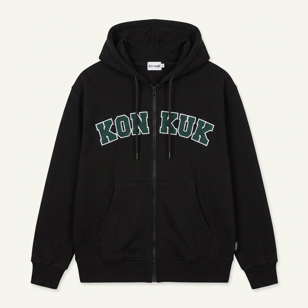 건국대학교 KONKUK 레터링 후드집업 블랙