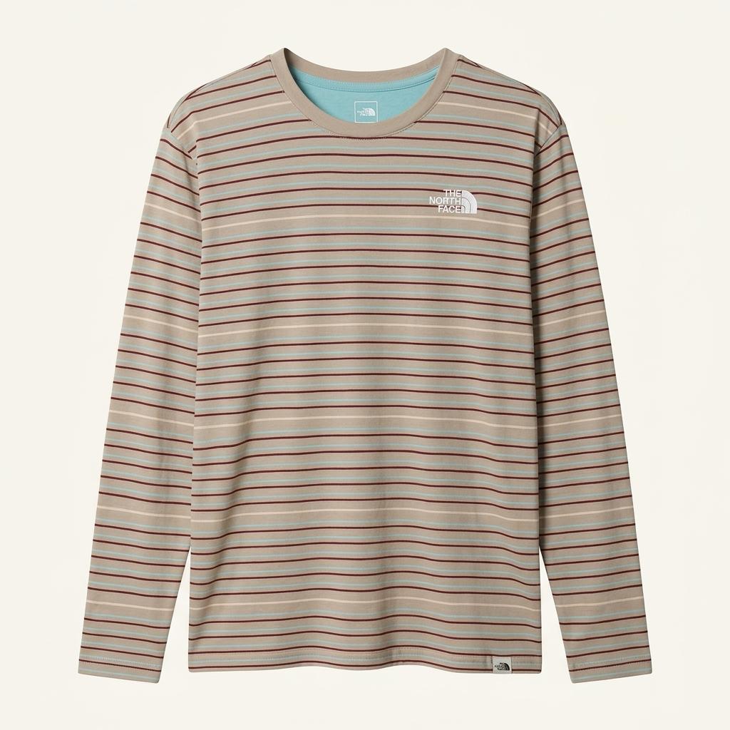XL,105 )) THE NORTH FACE 노스페이스 스트라이프 긴팔티셔츠 !