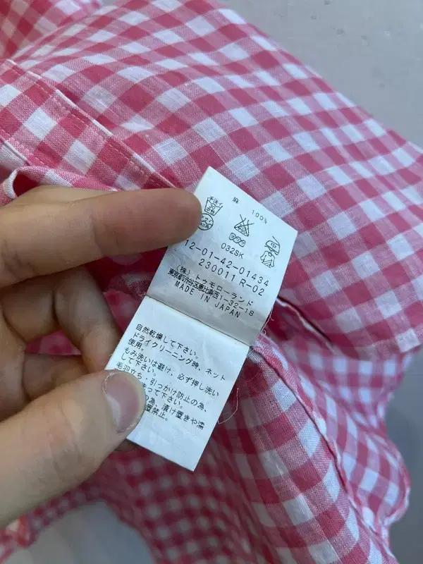 MACPHEE 퓨어린넨 체크 슬리브리스 탑 Made in JAPAN 6