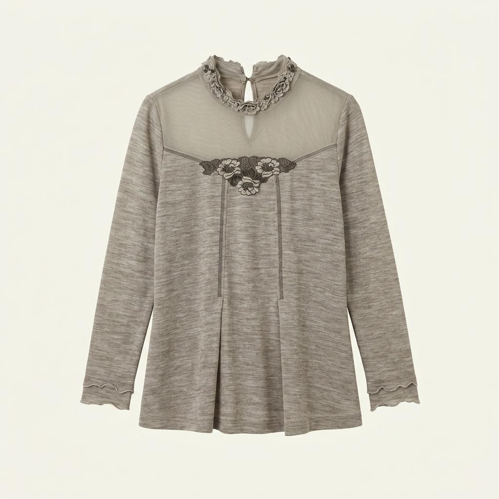 Rossa 플라워 롱슬리브 탑 Made in JAPAN