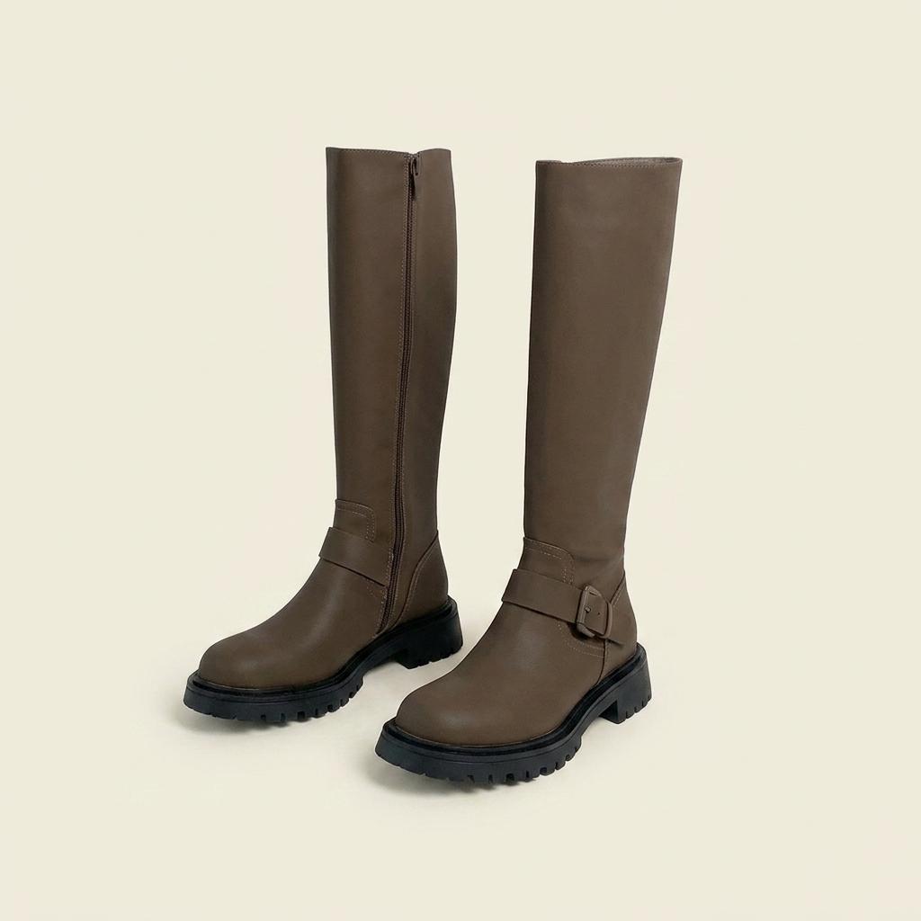#세일 9370 브라운 230-무광 3.5cm 롱부츠-새상품