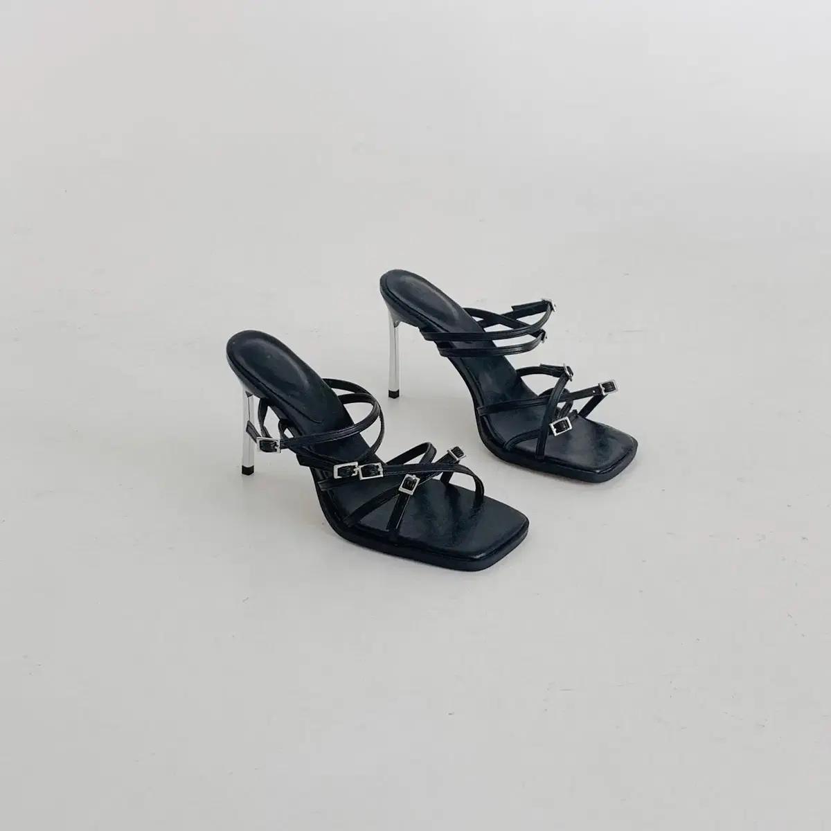 #세일 9265 블랙 245-글램 레이어드 9cm 스틸레토 샌들-새상품 2