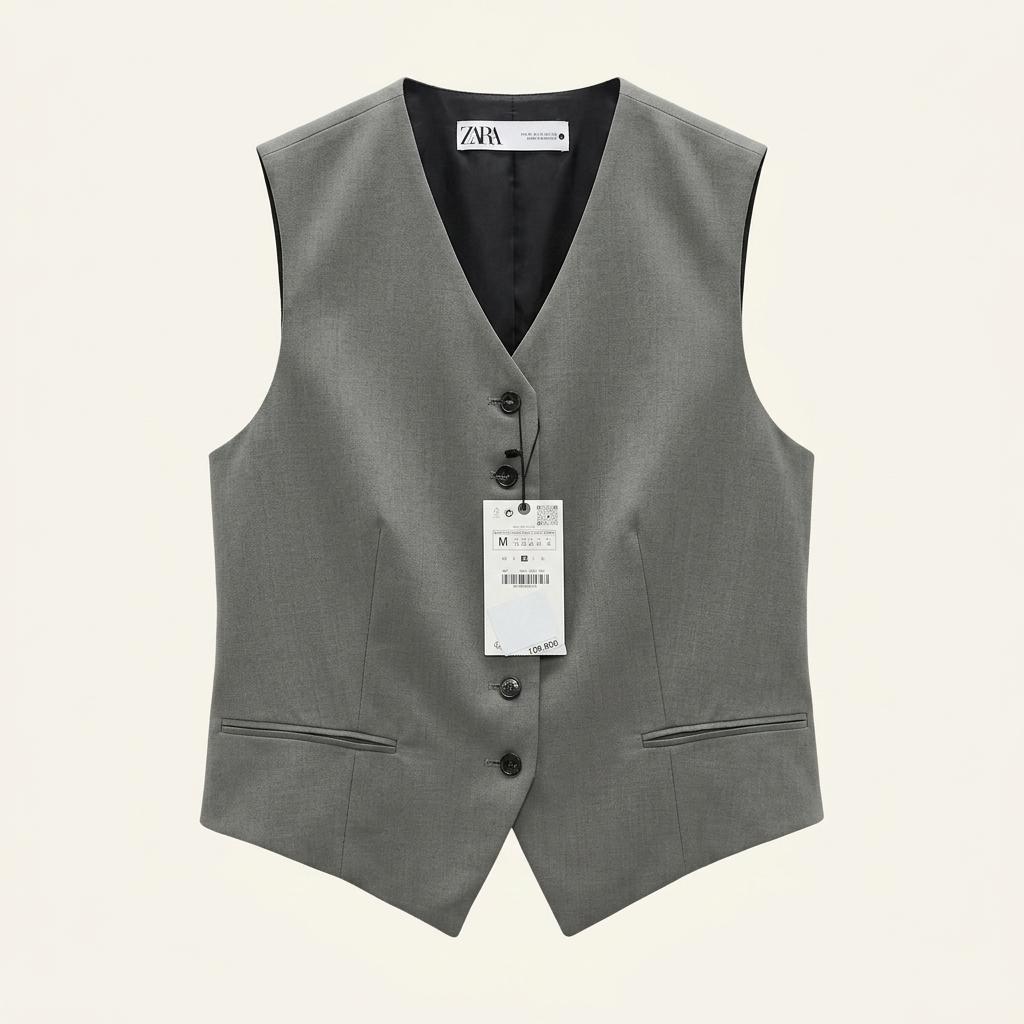ZARA 자라 울 100% 테일러드 베스트 조끼