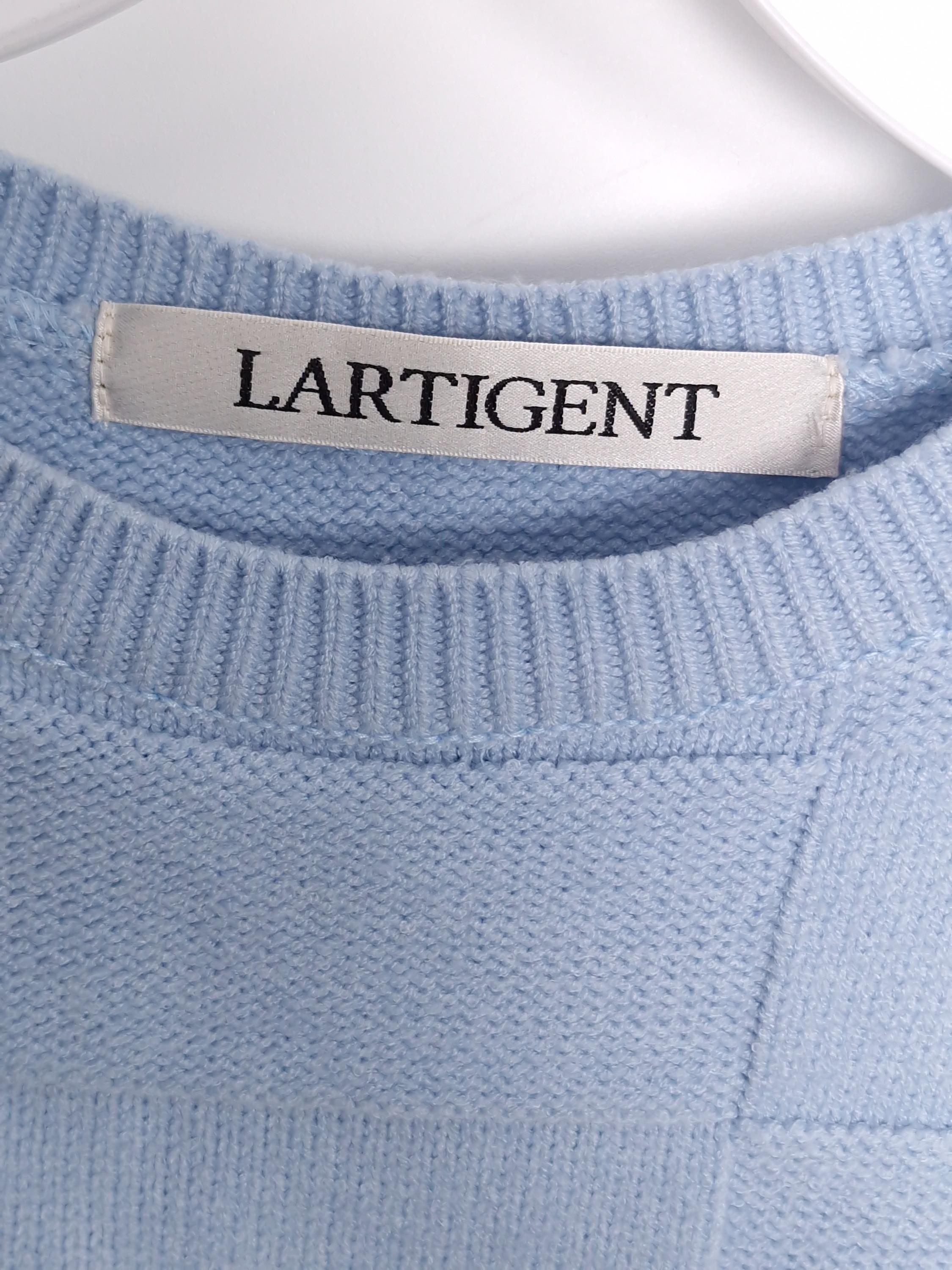 라티젠 LARTIGENT 하늘색 반팔 니트 Free [A668] 4