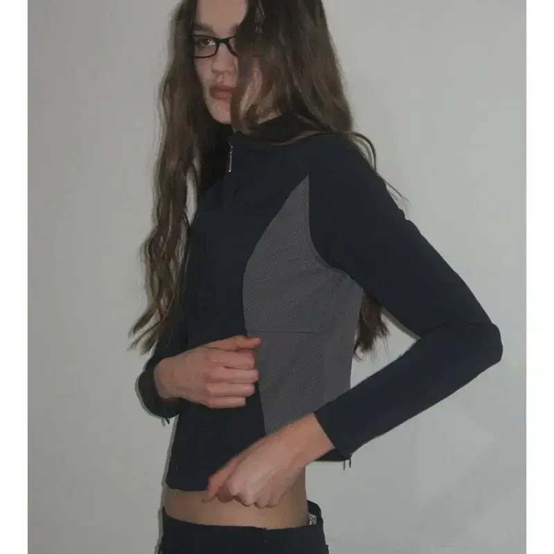 (파르티멘토 우먼) 메쉬 레이어 집업 자켓 - 네이비 2