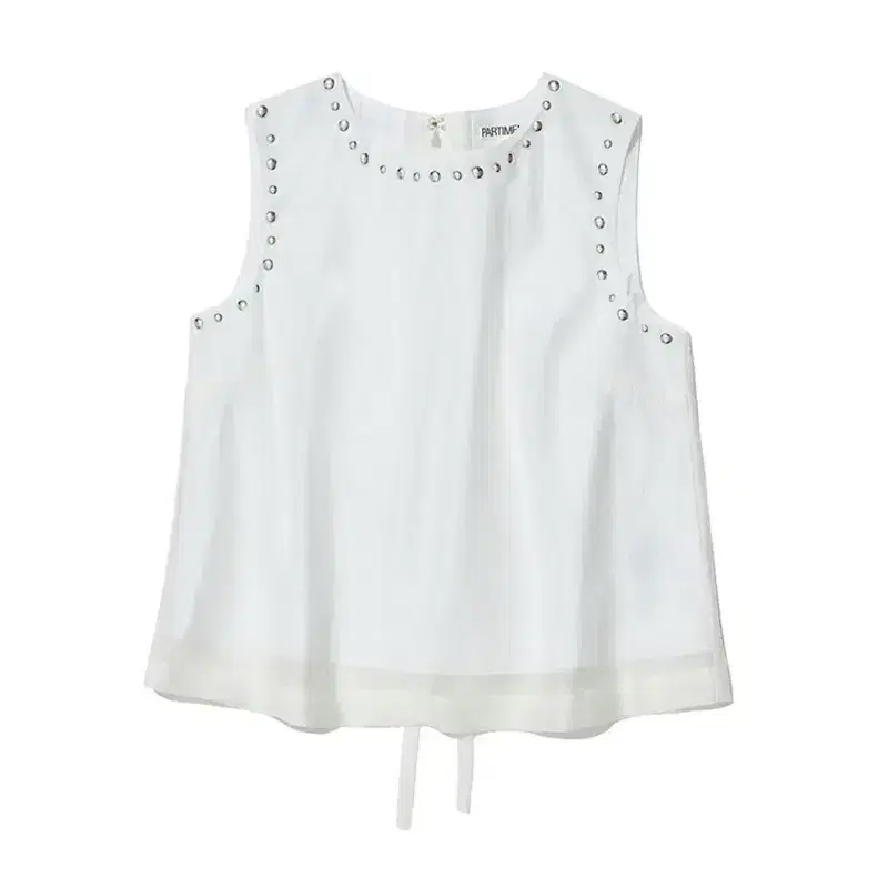 파르티멘토 우먼 BACK OPEN STUDDED BLOUSE_WHITE 4