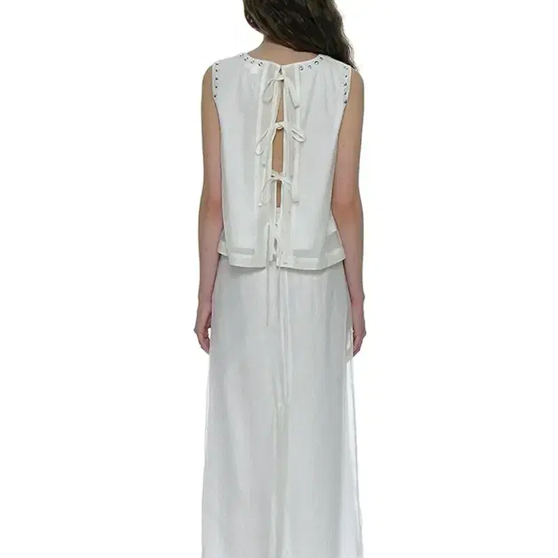 파르티멘토 우먼 BACK OPEN STUDDED BLOUSE_WHITE 3
