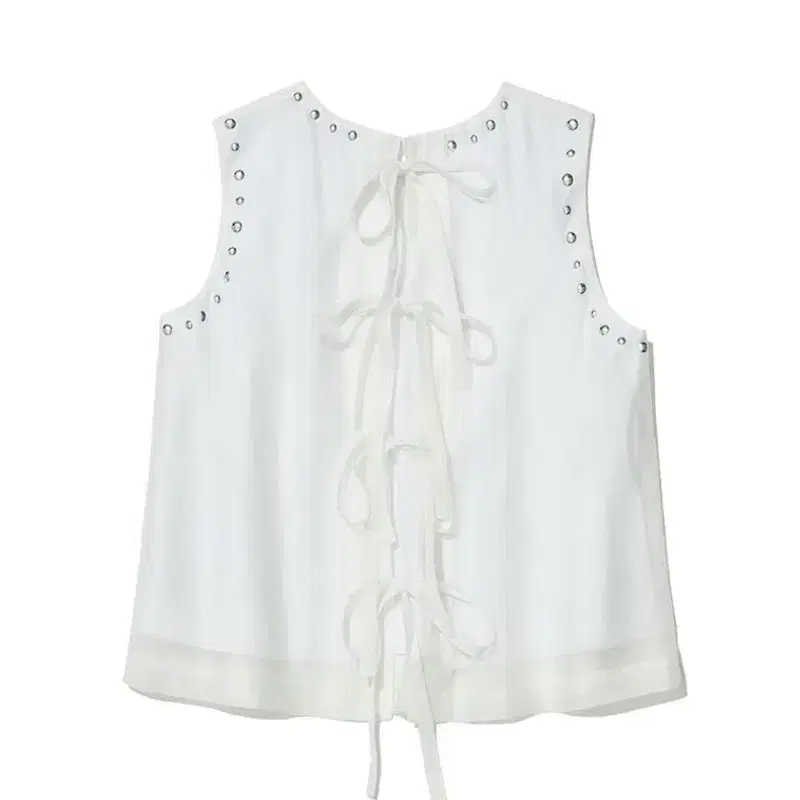 파르티멘토 우먼 BACK OPEN STUDDED BLOUSE_WHITE 5