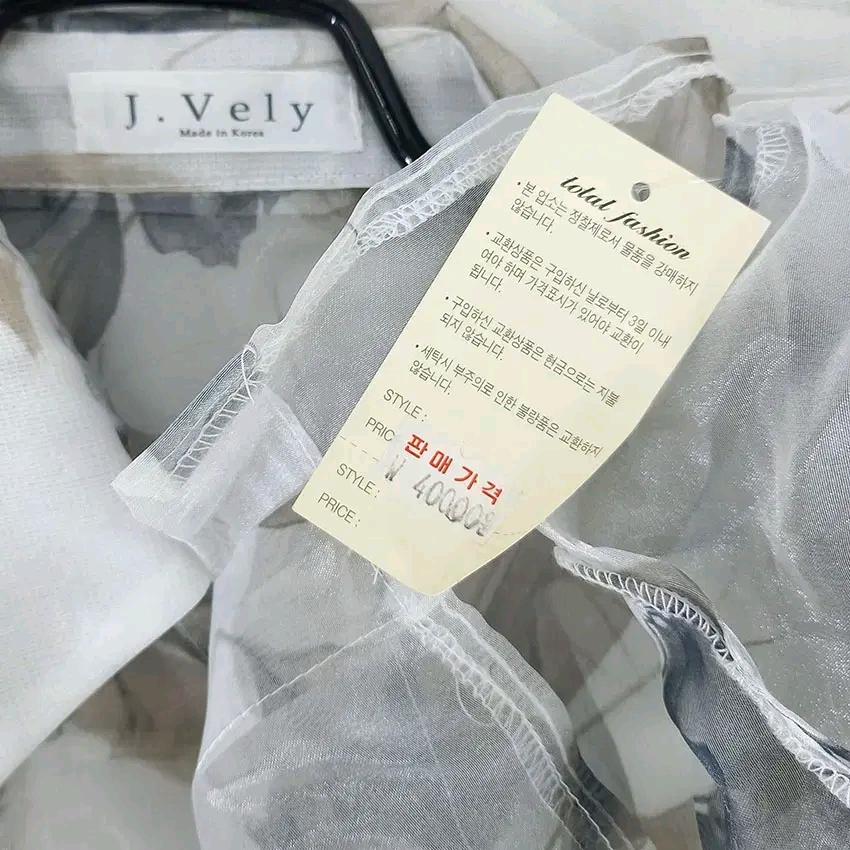 제이블리 여성 여름 오간자 시스루 긴팔셔츠 그레이 (HU46202) 6