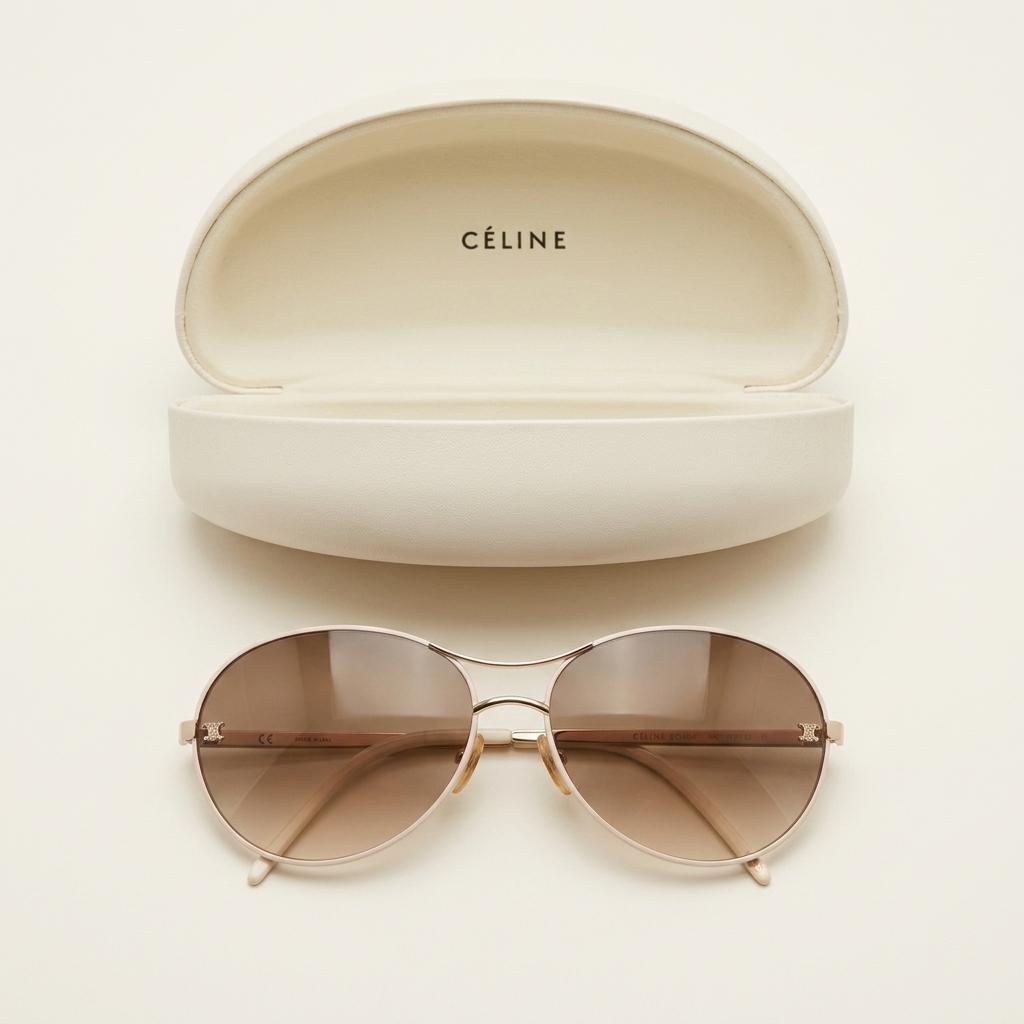[Celine] 셀린느 라운드 선글라스 화이트