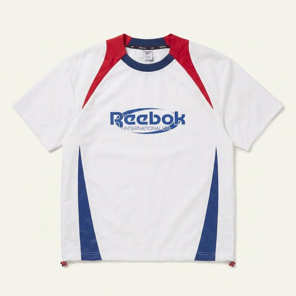 새상품급) 리복(REEBOK) 에센셜 써클 반팔 피스테 (화이트:블루) 사이즈95m