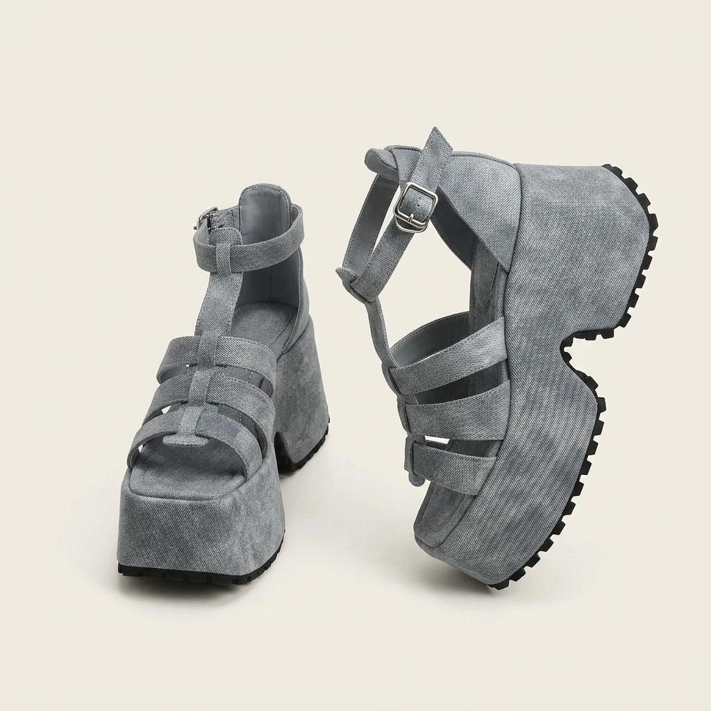 @349 블루 230-드라이빙 점보 통굽 8.5cm 글래디 샌들-새상품 1