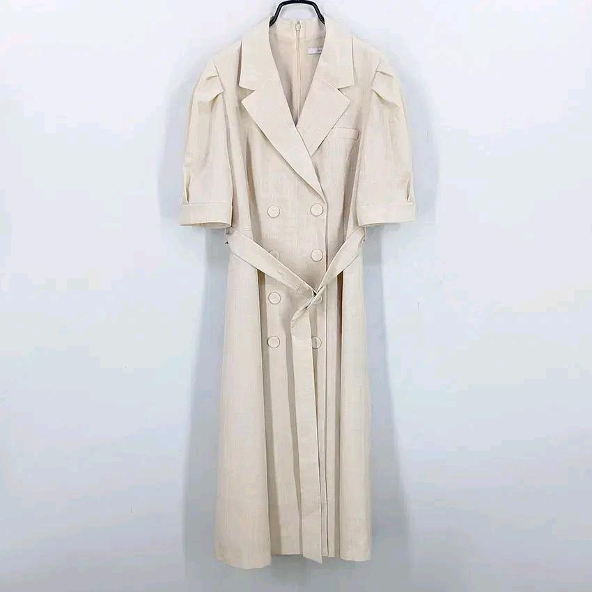 케네스레이디 여름 버튼장식 반팔원피스 베이지 (HU46262) 2