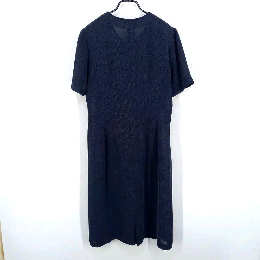 JUNEFUM 여름 홑겹 얇은 시스루 반팔원피스 네이비 (HU46265) 3