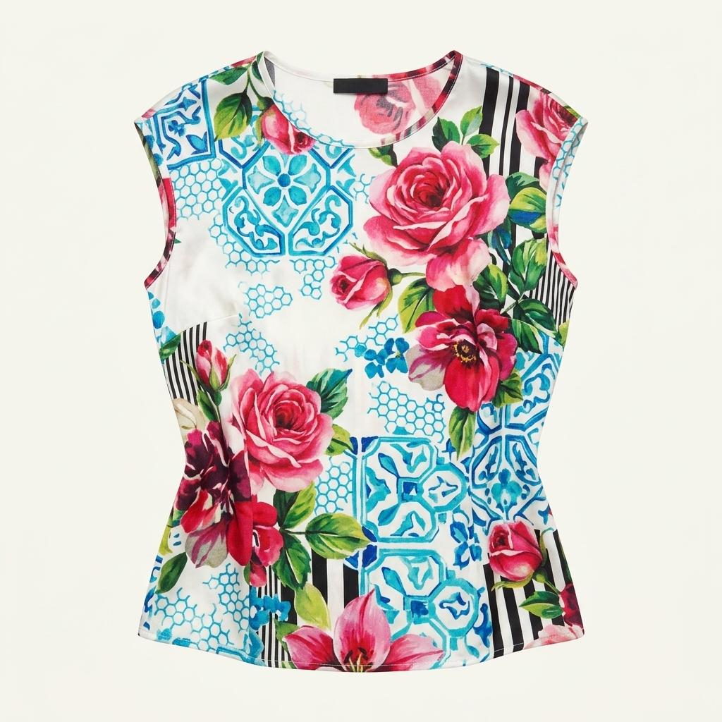 D&G 돌체앤가바나 플라워 프린트 레이온 블라우스 1