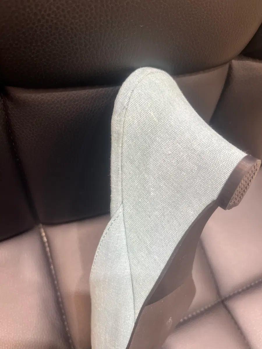 #1148 블루 235-빈티지 물나염 7.5cm 웨지 샌들 13