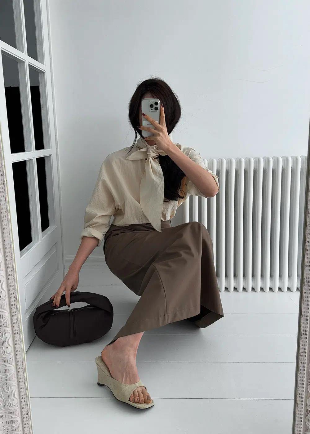 #1148 블루 235-빈티지 물나염 7.5cm 웨지 샌들 9
