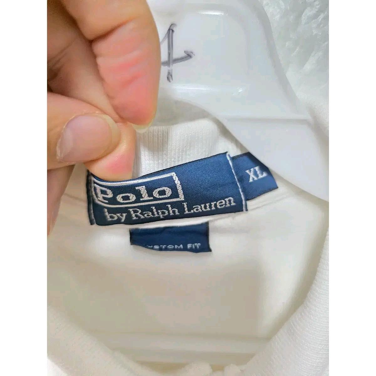 XL 폴로랄프로렌 화이트 피케 반팔 카라티 E397 3