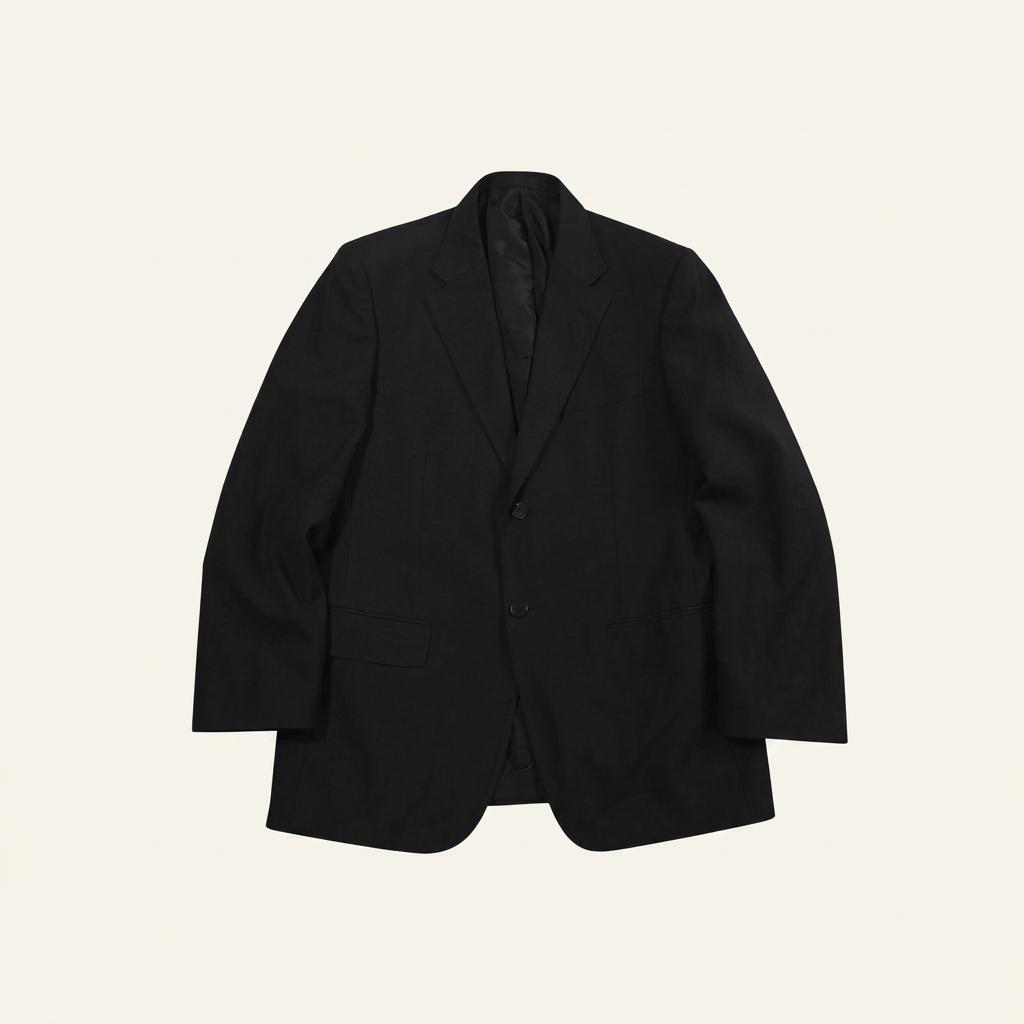 90s 발망 아카이브 블랙 미니멀 린넨 블레이저 자켓 (M) 1
