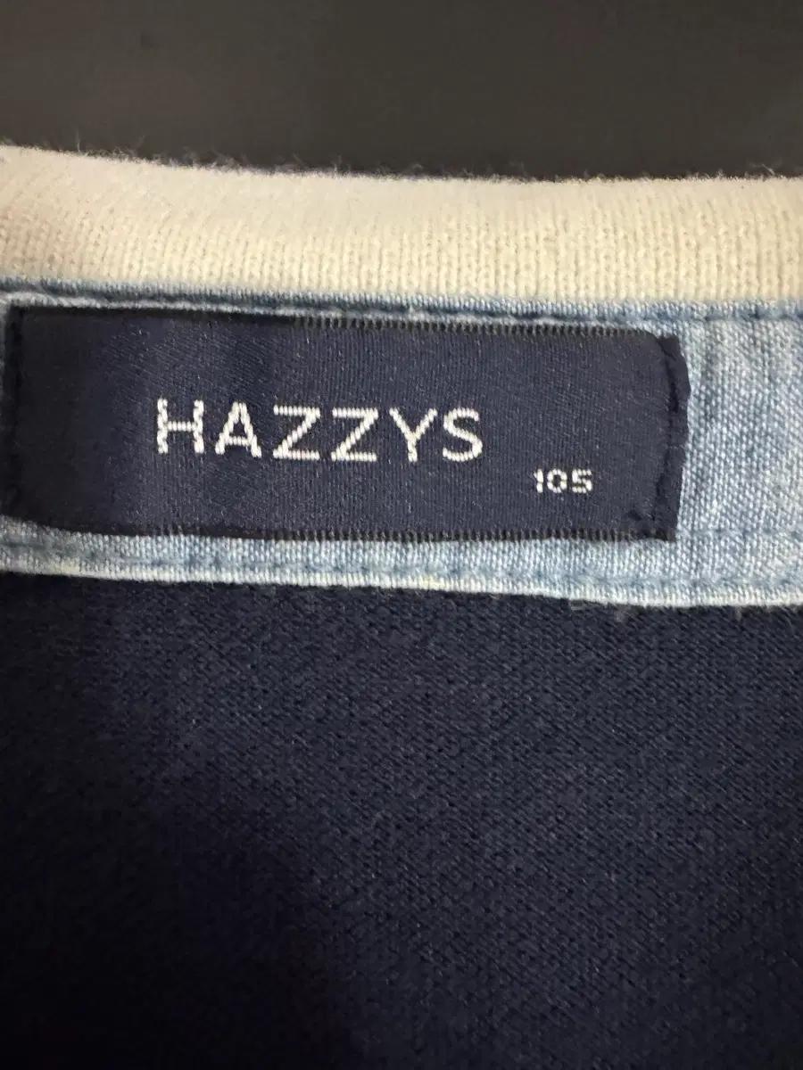 해지스 Hazzys 깔끔한 반팔 카라 링거 티셔츠 네이비 5