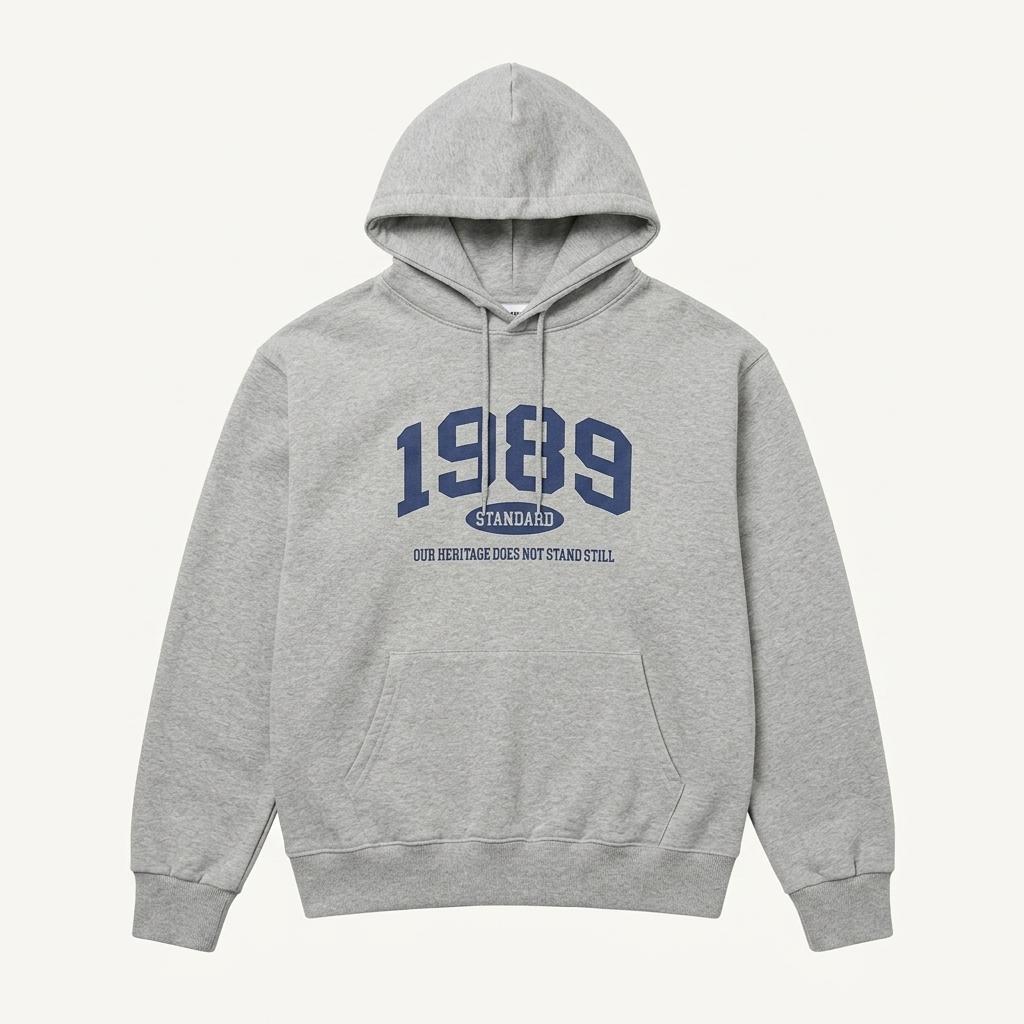 1989 STANDARD 그래픽 후드티 그레이 1