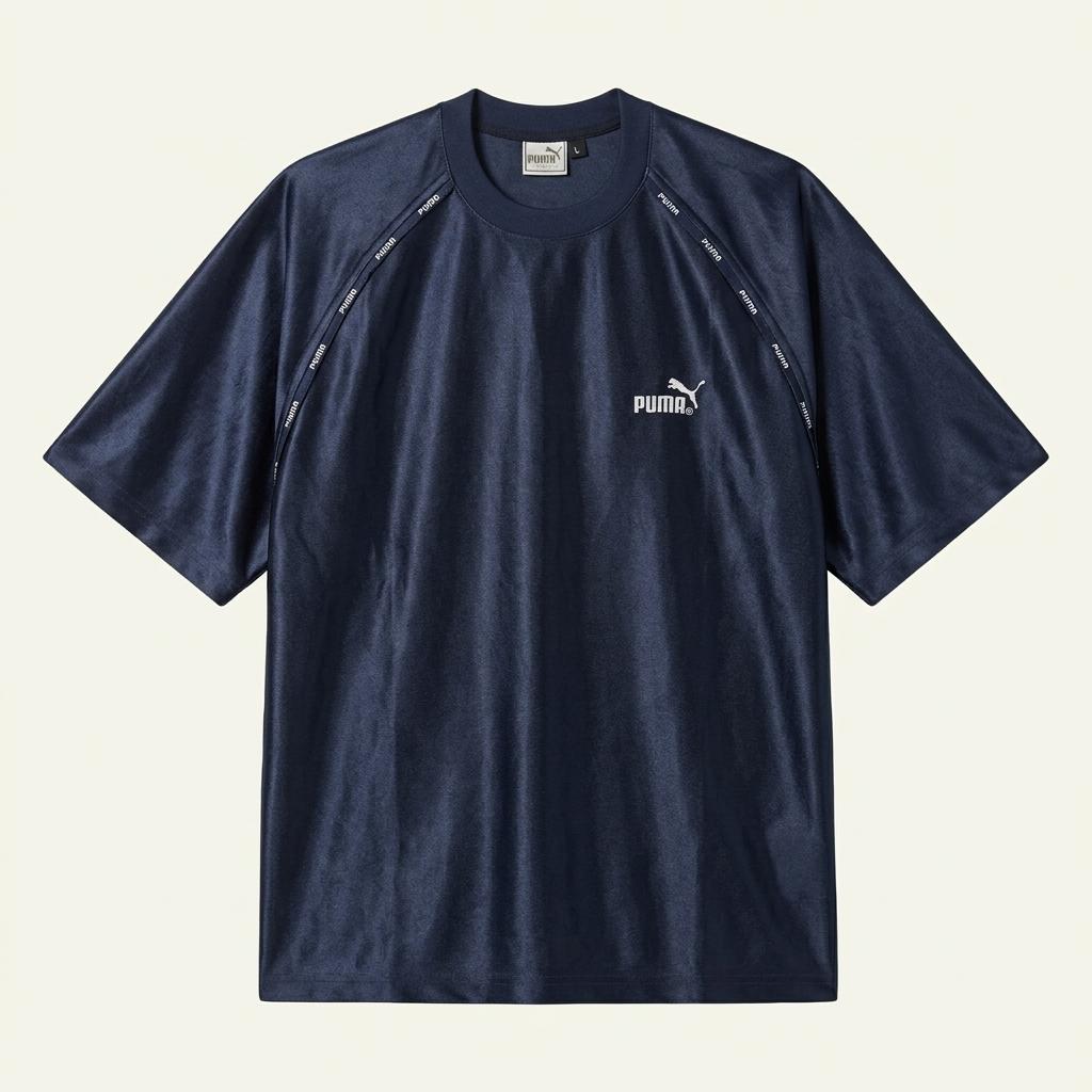 희귀!! 푸마 Puma 풋볼 럭비 기능성 반팔 티셔츠 네이비