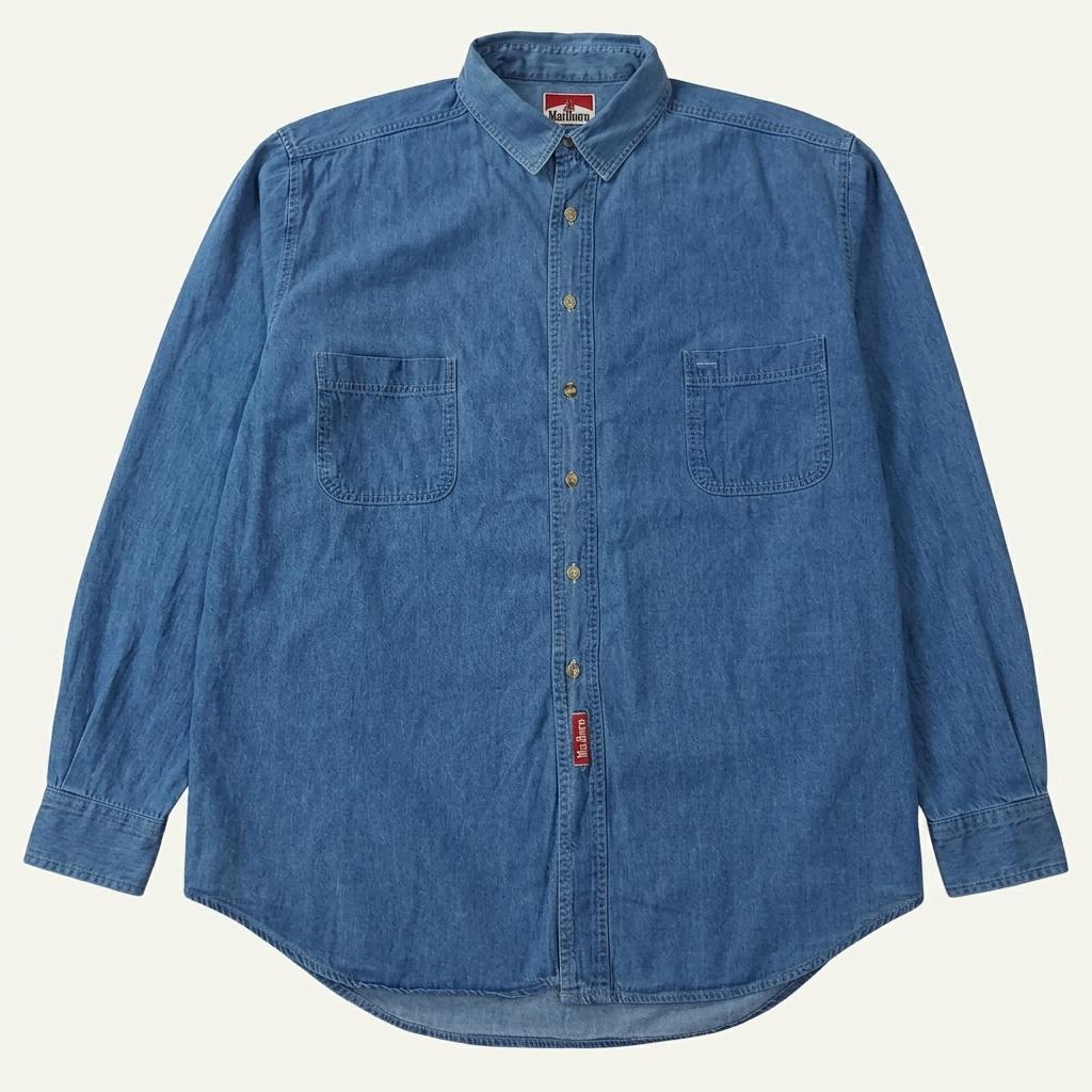 CK977 XL 말보로 90s 미국판 레드탭 중청 데님 셔츠
