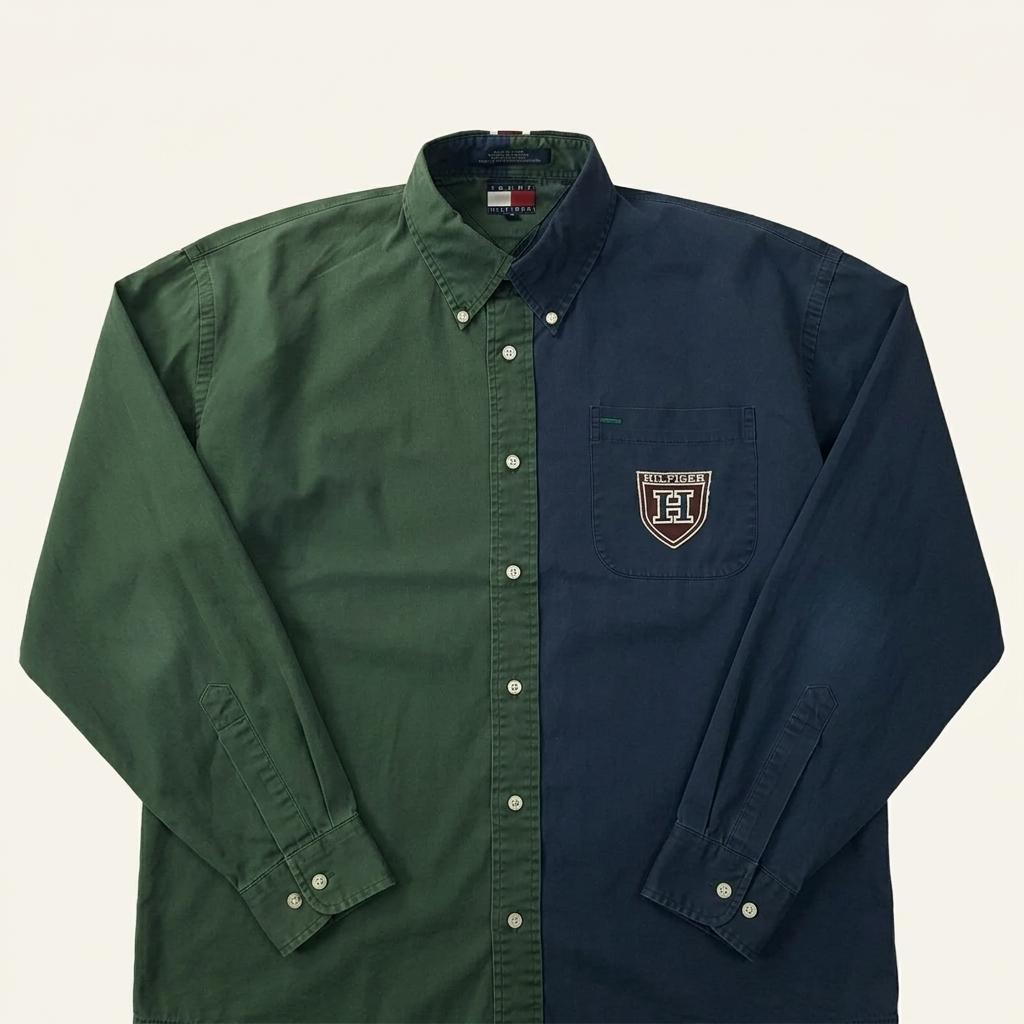 CK841 L 타미힐피거 90s 야누스 컬러 클래식 아이비 셔츠 남방