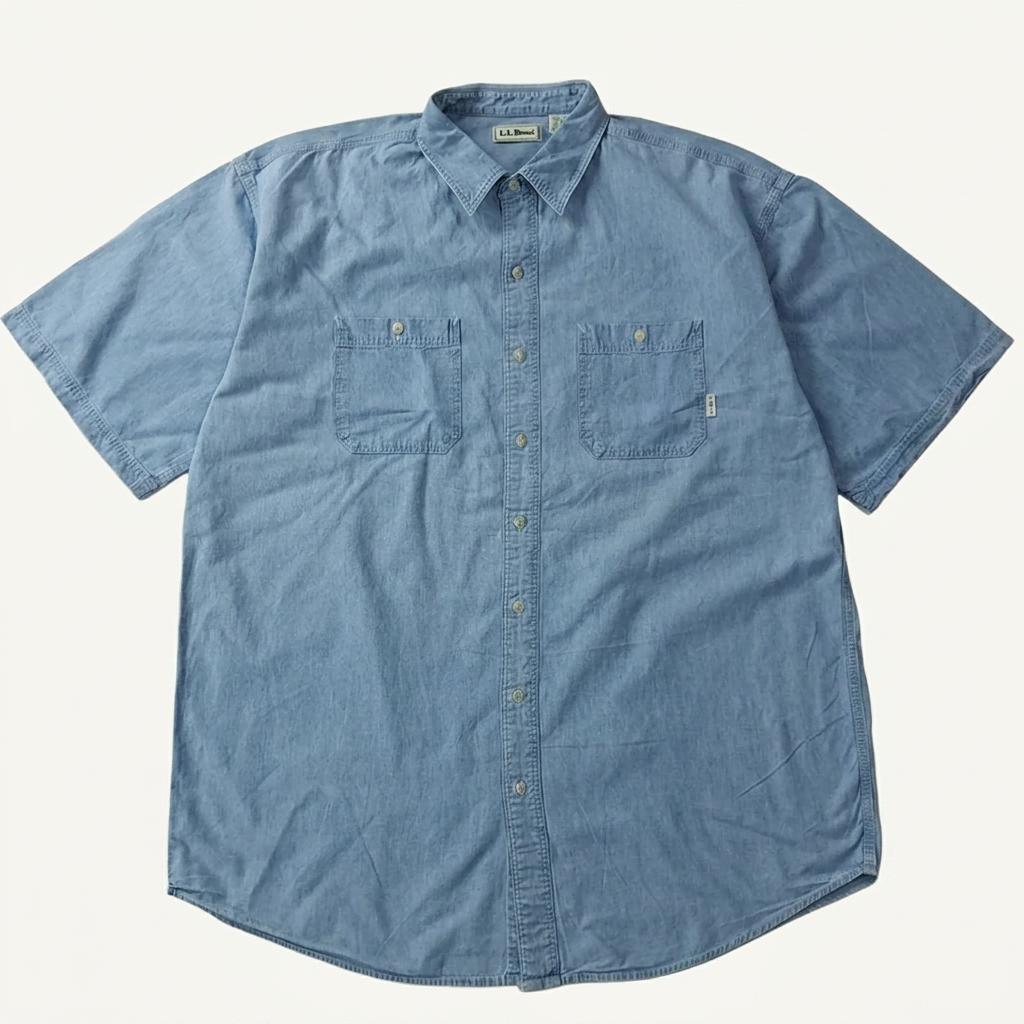 CK420 XL 엘엘빈 90s 샴브레이 반팔 셔츠 남방