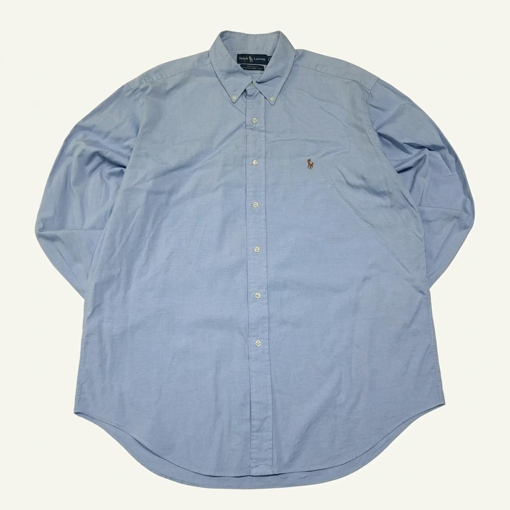 CK081 XL 폴로 야머스 90s 홍콩판 클래식 블루 셔츠 남방