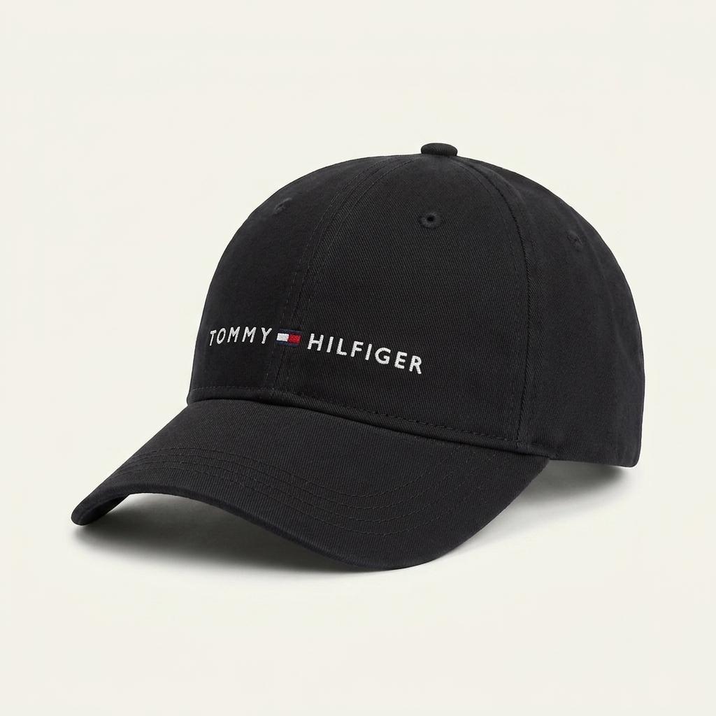 CJ962 타미힐피거 00s 블랙 레더 스트랩 볼캡 모자