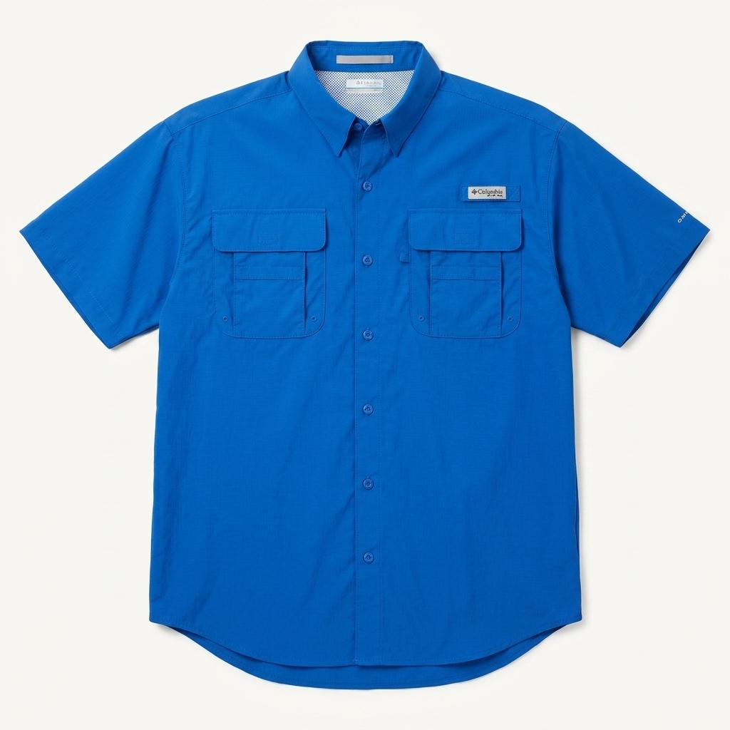 CJ890 2XL 콜롬비아 PFG 투포켓 블루 반팔 셔츠 남방