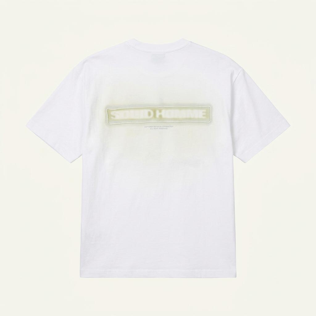 정품 솔리드옴므 21ss 백 로고 반팔 티셔츠 XL 화이트 우영미 1