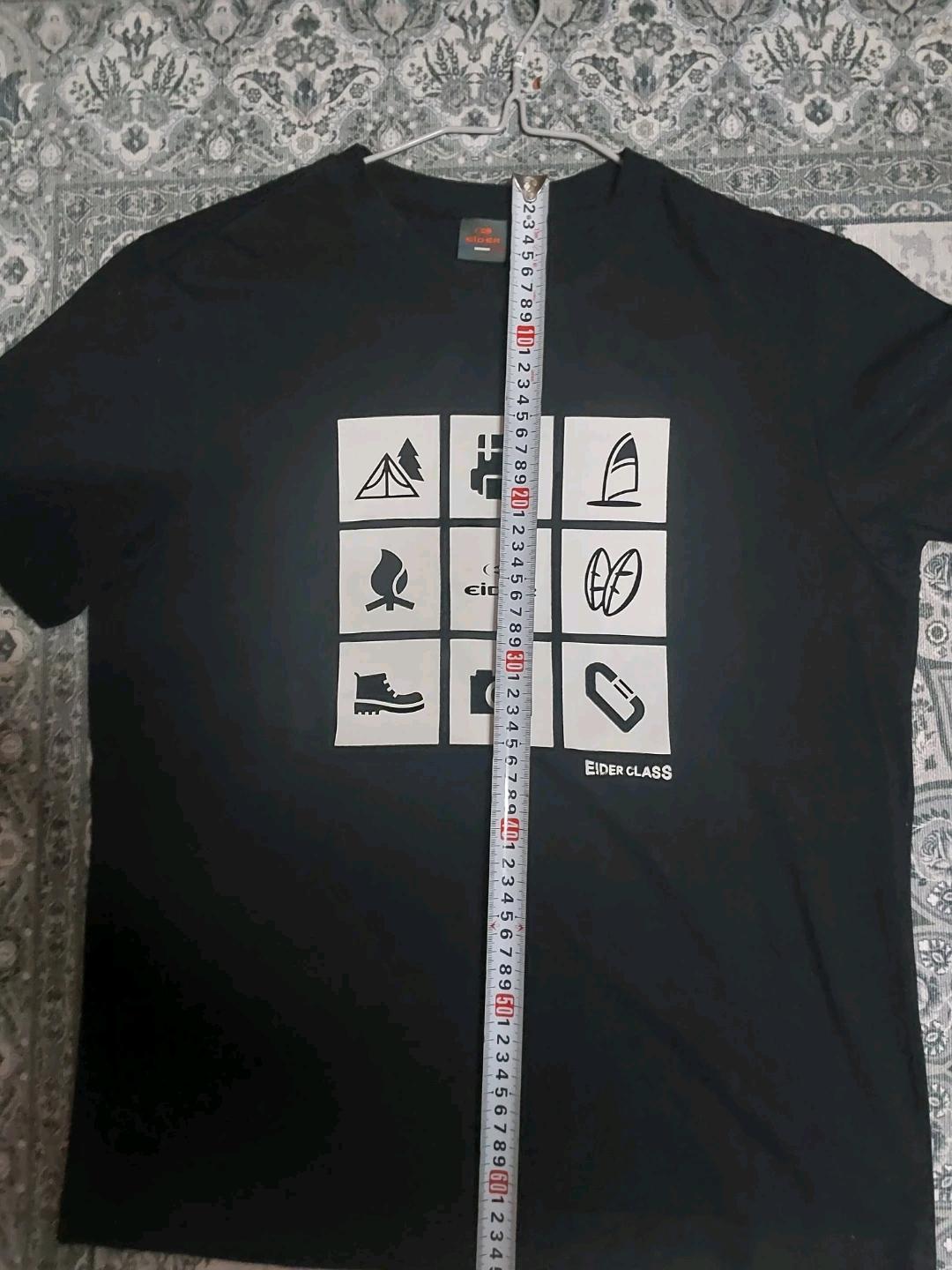 EIDER CLASS 블랙 그래픽 반팔티 L 6