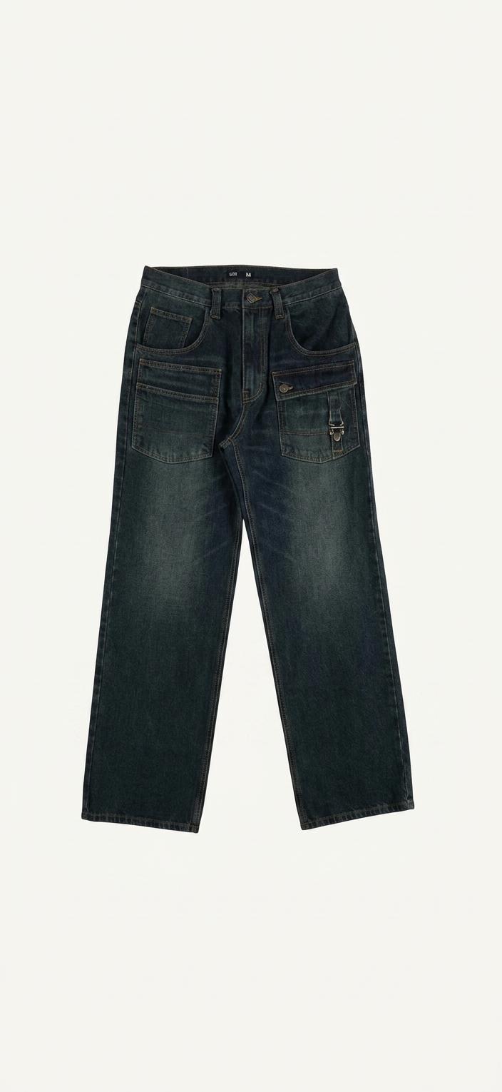 이알티알 ERTR Front Pocket Cargo Denim Pants 1