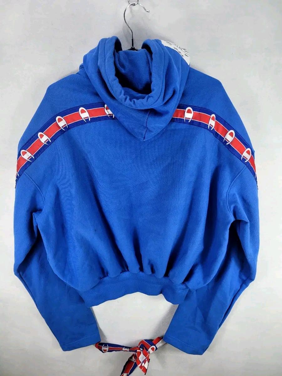 [명작/희귀] 베트멍 X 챔피온 17SS 콜라보 로고 테이프 후드 집업 (블루) 3