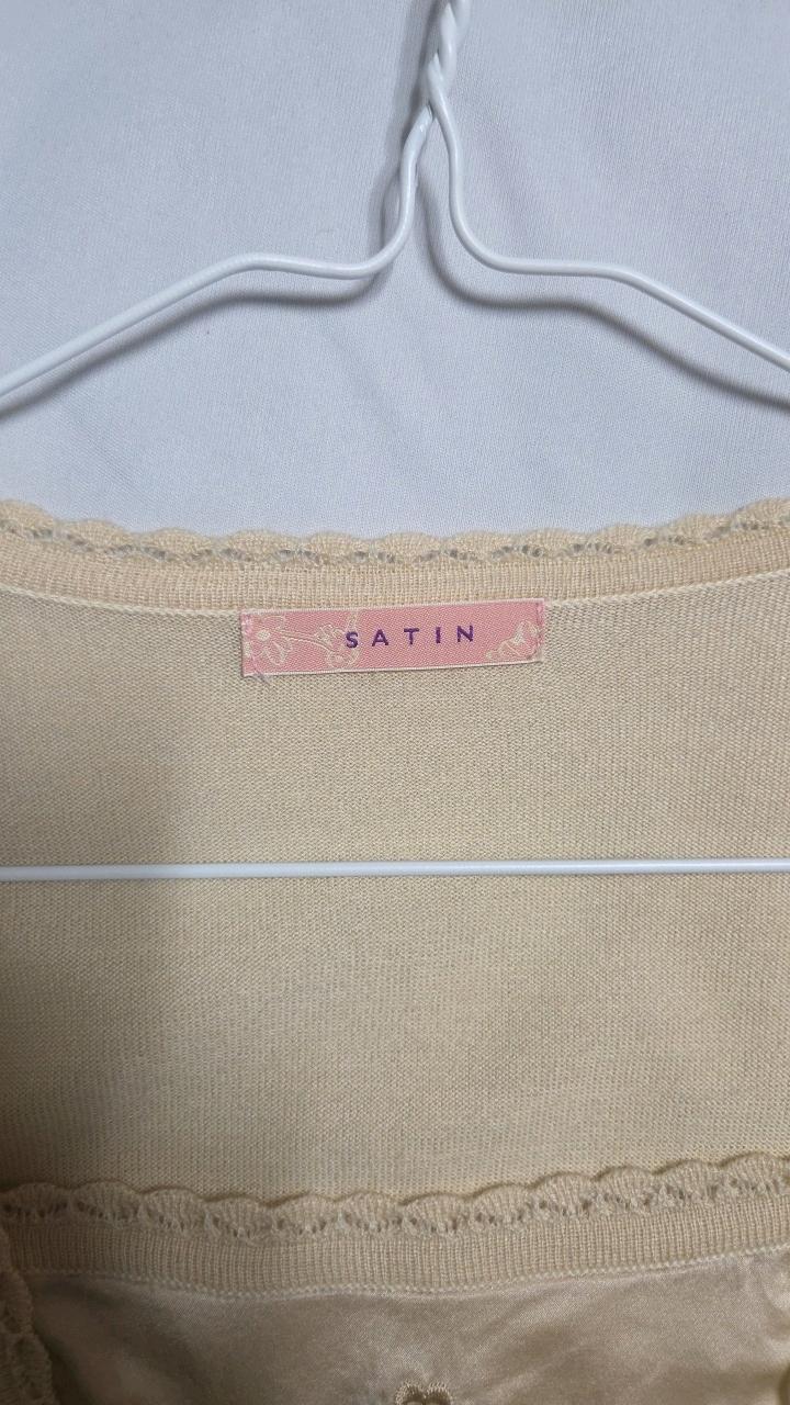 사틴 SATIN 자수 레이스 니트 가디건 아이보리 3