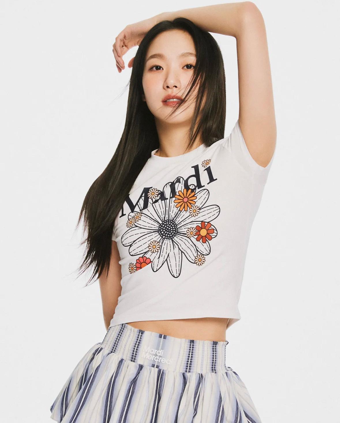 마르디메크르디 플라워 마르디 반팔 티셔츠 화이트 2