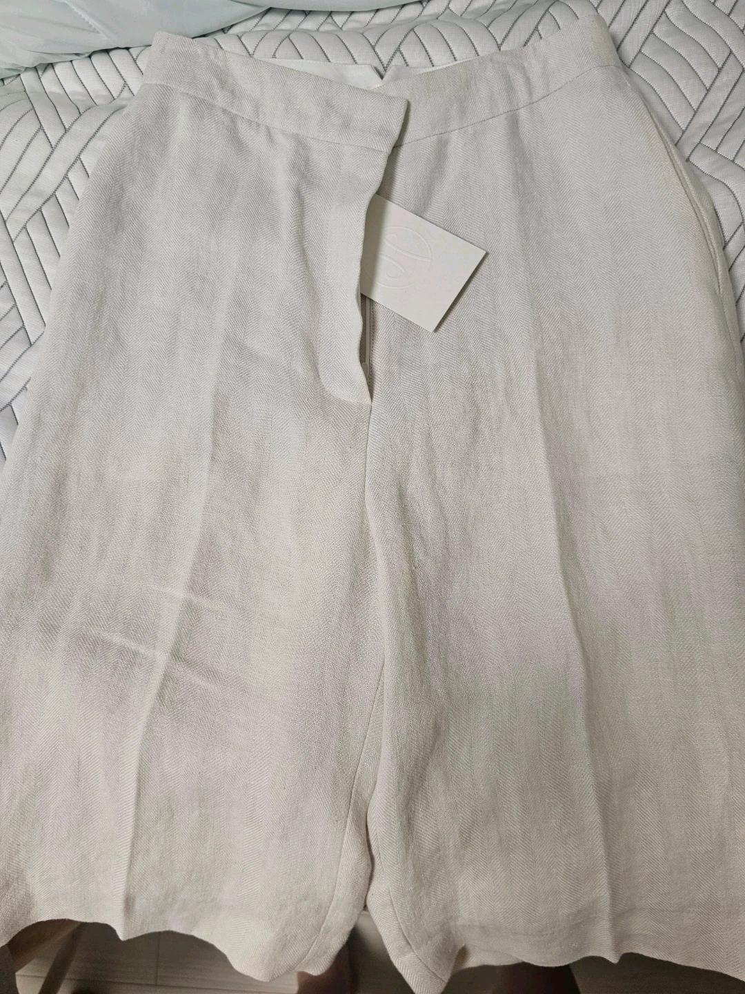 H8 LINEN PANTS S 베이지 린넨 100% 2