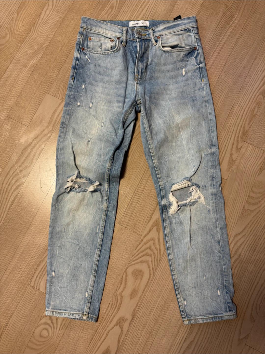 ZARA 프리미엄 연청 찢청 데님 팬츠 (새상품) 2
